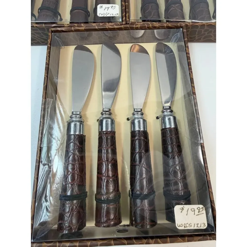 Wild Eye Designs Flatware Set 12 Pc Faux Crocodile Forks & Spreaders New In Box